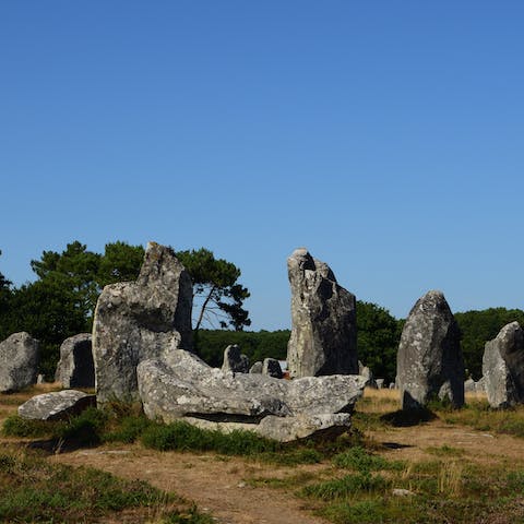 Admire the unique Alignements de Carnac, an eight-minute drive away