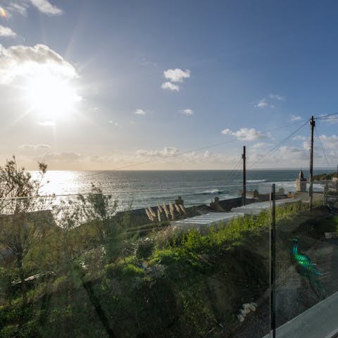 Soak up gorgeous views of the Cornish coast from your own private terrace