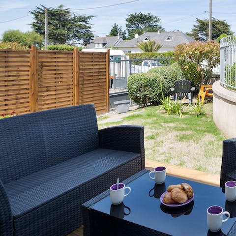 Start the day with a coffee and croissant out on the terrace