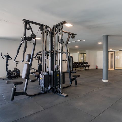 Get pumped at the complex's well-equipped communal gym