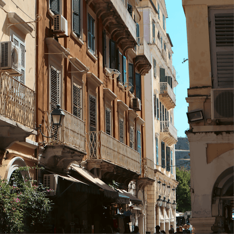 Jump in the car for an afternoon of sightseeing in Corfu Old Town, just a short drive away