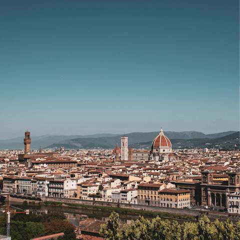 Take in postcard-worthy views of Florence from Piazzale Michelangelo nearby