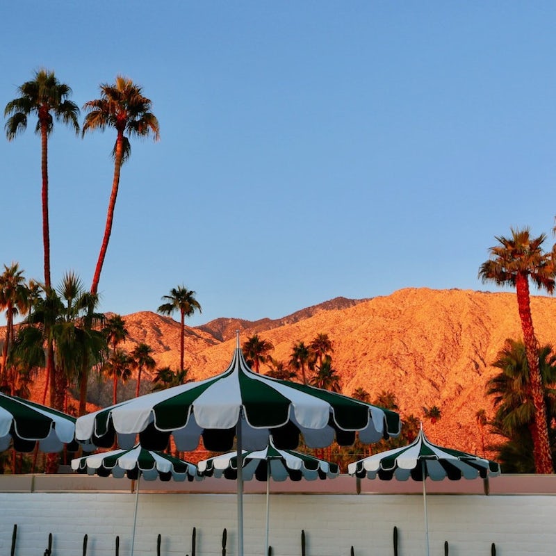 Watch the colour of the San Jacinto Mountains change as the sun sets