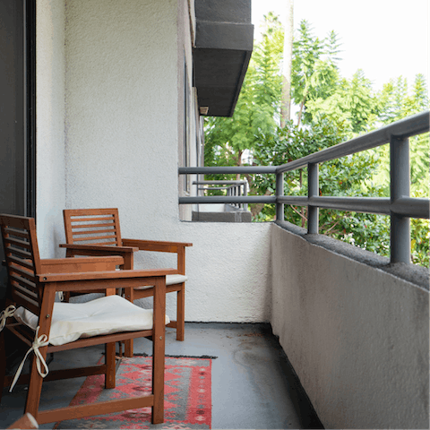 Sip your morning coffee on your private balcony