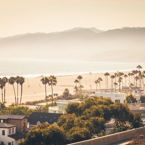 Feel the sand between your toes at Santa Monica Beach