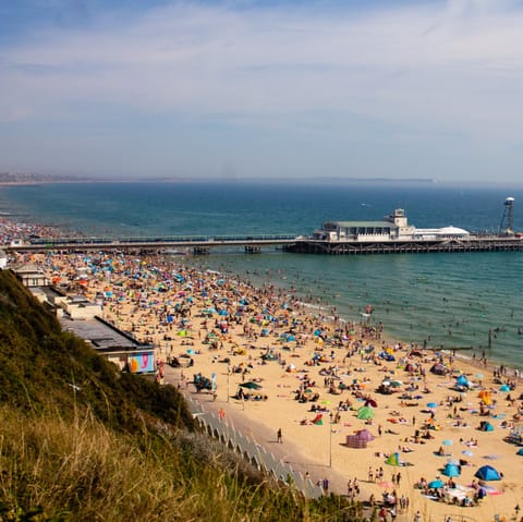 Explore Bournemouth including Westbourne Beach, a five-minute stroll away