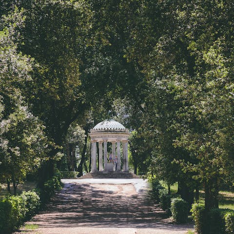 Take a stroll in the gardens of beautiful Villa Borghese – it's a six-minute walk away