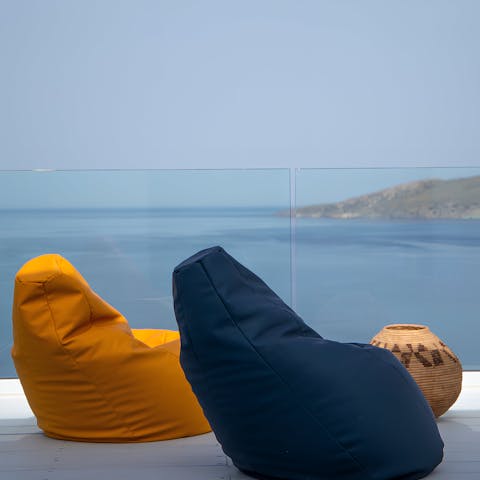 Sit back on the beanbags with your book and a sea view