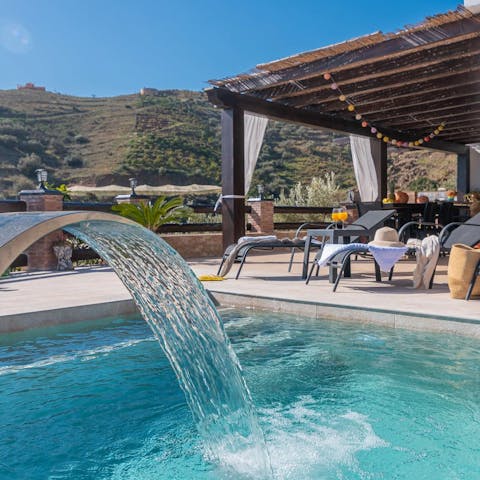 Take a break from the heat by cooling off in the private pool