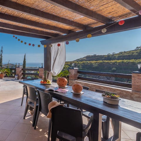 Grill up a storm on the terrace, admiring the sea and mountain views