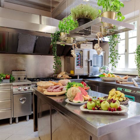 Book a cookery class in your own professional kitchen