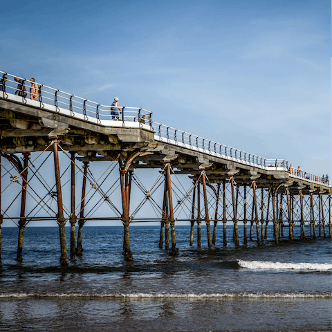 Visit the Victorian Saltburn Pier less than a 10 minute walk away