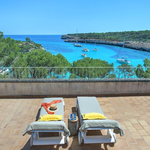 Soak up the crystal-clear sea views from the balcony