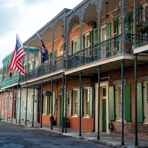 Experience the historic charm of the nearby French Quarter