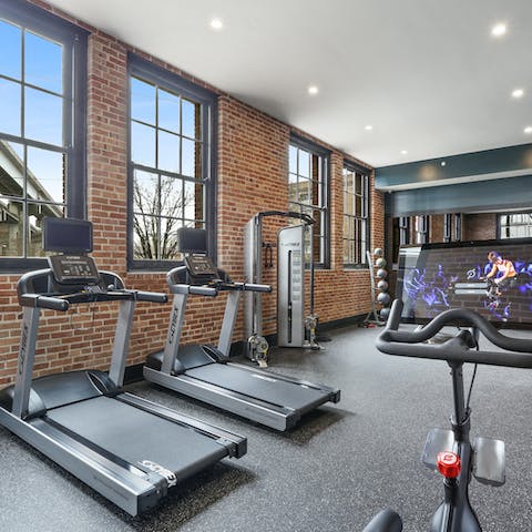 Enjoy a workout in the on-site gym