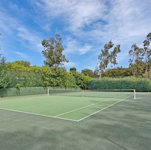 Reserve time on the tennis court for a competitive set or two