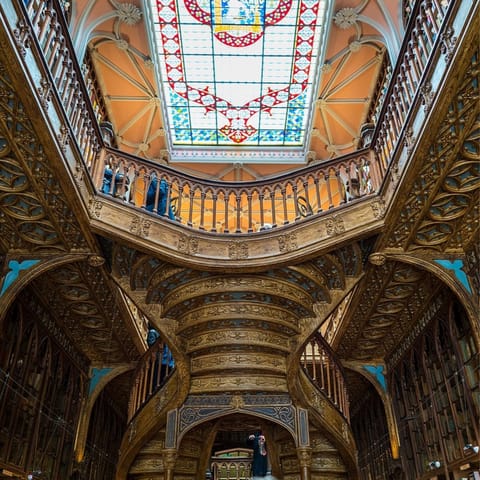 Visit the historic bookstore, Livraria Lello, within a fifteen–minute drive away