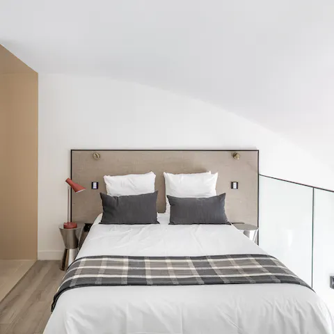 Wake up in the comfortable mezzanine bedroom feeling rested and ready for another day of Paris sightseeing