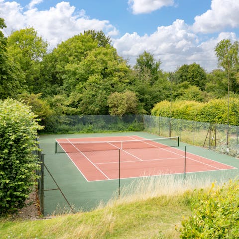 Head to the private tennis court for a game of doubles