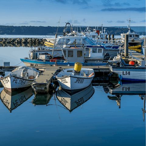 Visit the charming harbour town of Poole, a twenty-minute drive away