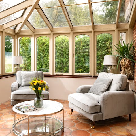 Take your afternoon tea in the sunny conservatory