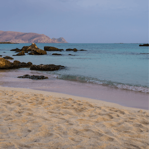 Pay a visit to one of Crete's idyllic beaches, which start from as close as six minutes away on foot