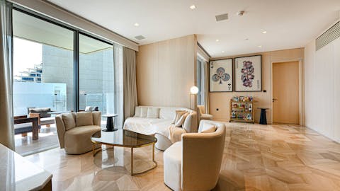 Plan the day's itinerary in the light-filled living space