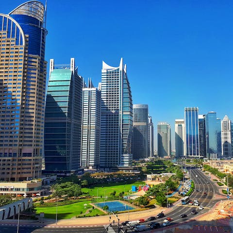 Drive over to Jumeirah Lake Towers in twelve minutes and treat yourself to a spot of shopping