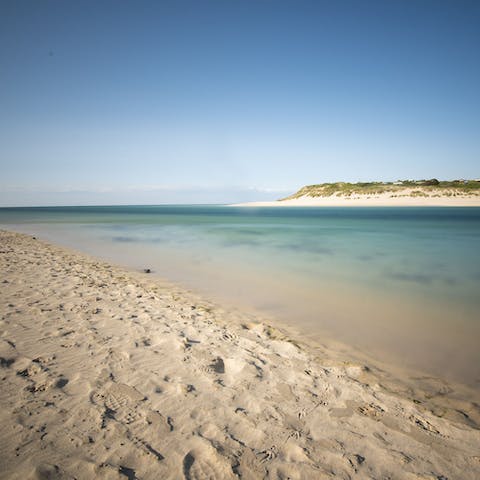 Wander over to Porthkidney Beach in fifteen minutes and go for a dip in the sea
