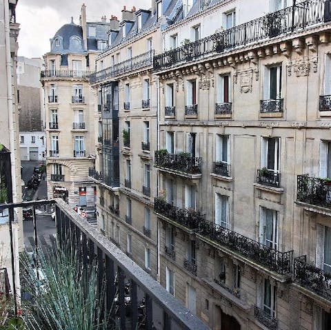 Peer over your balconette with a glass of pinot noir in hand