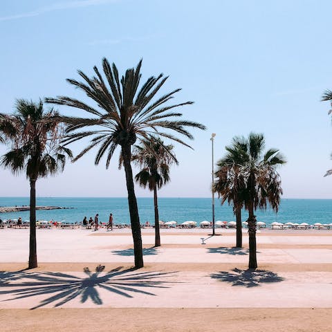 Swap the city for the seaside with a twenty-minute bus ride to Barceloneta Beach