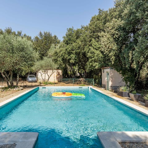 Cool off in the oh-so-inviting private swimming pool