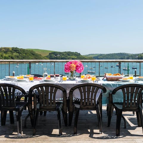 Drink in the ever-changing views of Salcombe's estuary over lazy brunches