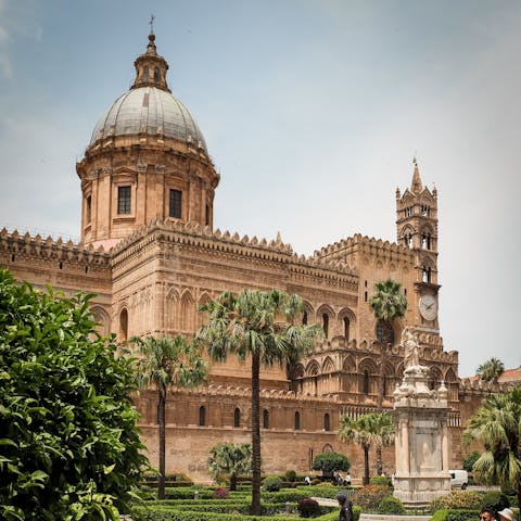 Visit Palermo Cathedral, less than a fifteen-minute walk away