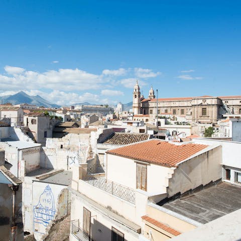 Soak up the views of Palermo and beyond from your terrace