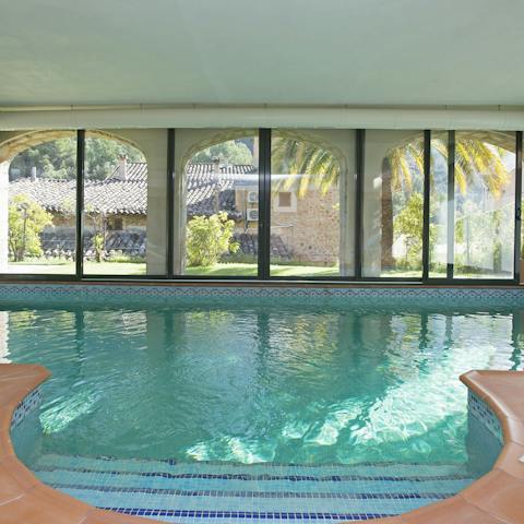 Dive into the indoor pool and splash about on relaxed afternoons