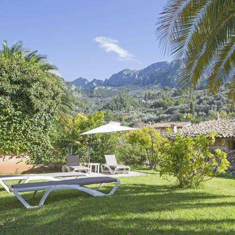 Soak up the Mallorcan sun in the lush garden, a refreshing drink in hand