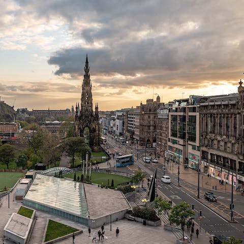 Indulge in some retail therapy on Princes Street, a six-minute stroll from your door