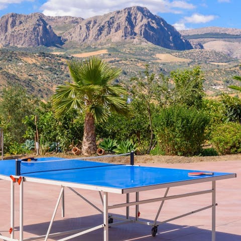 Play a spot of table tennis with the mountains as your backdrop