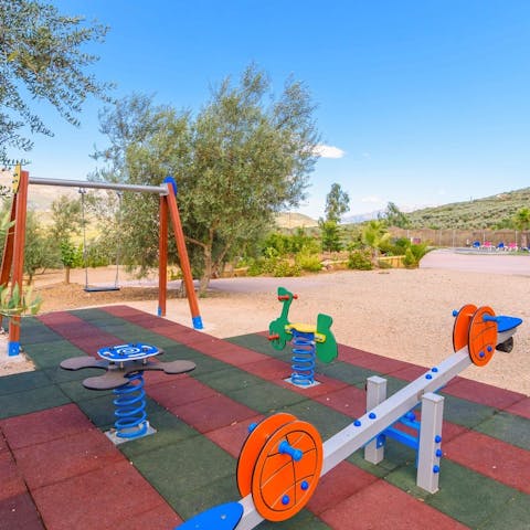 Watch on as the children have fun on the playground