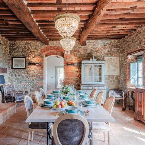 Feast on homemade pasta in a traditional farmhouse setting