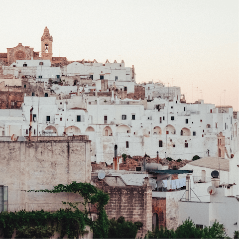 Visit the beautiful whitewashed city of Ostuni, a short drive from the villa