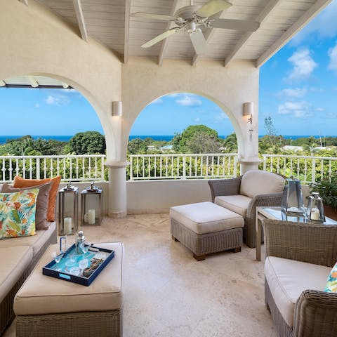 Sit on the big private terrace and enjoy a view of the Caribbean Sea