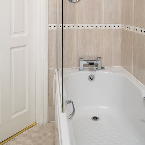 Treat yourself to a rejuvenating soak in one of the bathtubs