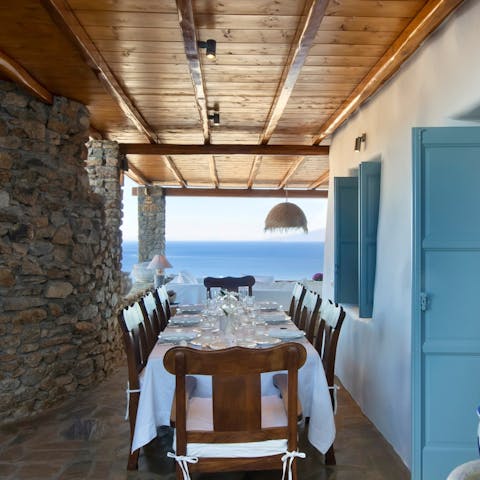 Come together for a family meal on the terrace
