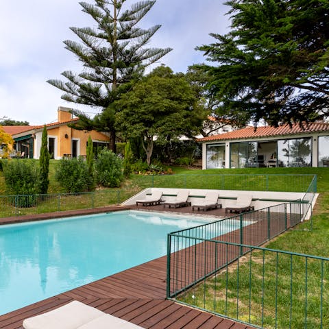 Enjoy a cooling dip in your private fenced pool on hot summer days