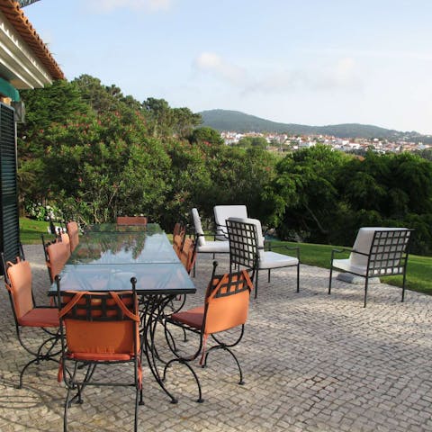 Sit out with a sangria on your patio area and gaze at the views of the houses and hills