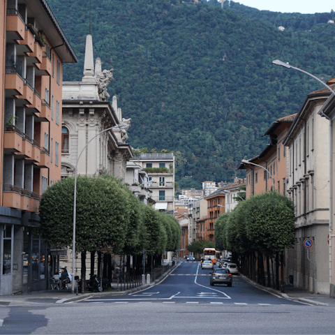 Mosey through the town of Como with a gelato in hand