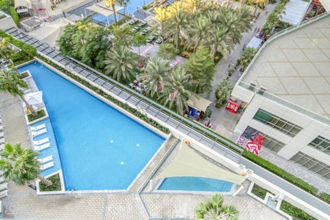 Go for a dip in the on-site shared swimming pools