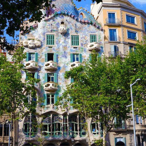 Take a walk around the corner to visit Casa Batlló